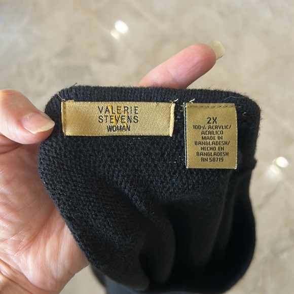 Valerie‎ Stevens 1 Piece Fringe Black Tunic. Size 2X (814) - Picture 7 of 9